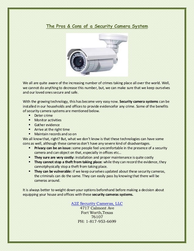 The Pros & Cons of a Security Camera System