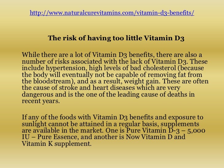 The pros of vitamin d3