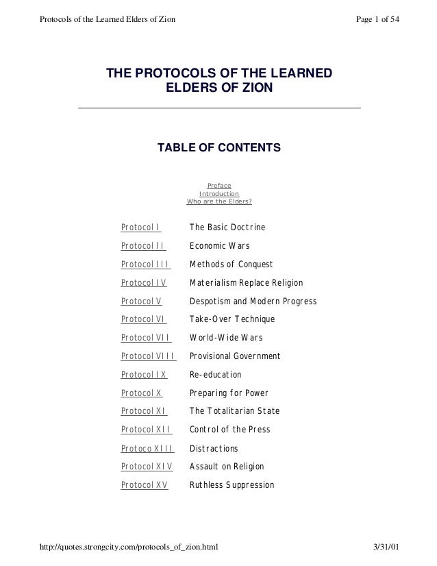 The protocols of zion