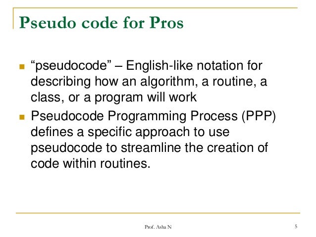 The pseudocode