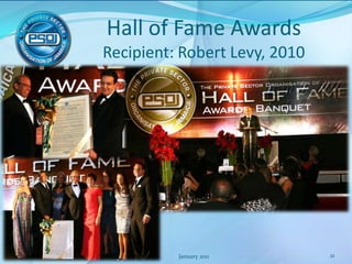 Hall of Fame AwardsRecipient: Robert Levy, 2010January 201121