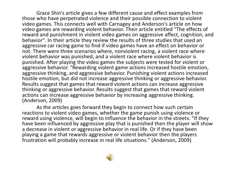 essay about violent games