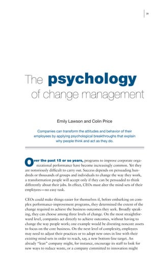 The psychology of change management | PDF