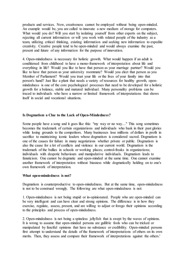 The psychology of open mindedness | DOCX