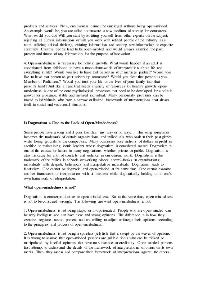 The psychology of open mindedness