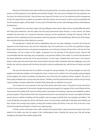 The psychosocial impact of the breast cancer patients | PDF