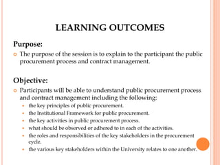 The Public Procurement process and Contract Management.ppt