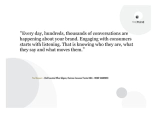 DIGITAL AND SOCIAL MEDIA SERVICES OFFERED
BY WEBER SHANDWICK


         Listen               Plan                 Engage
                               Digital/Social       Digital campaign
          Social Listening     media strategy       development and
                               development          implementation




                               Coaching and
          Crisis monitoring                         Content creation
                                workshops




                                  Organise
                                                     Community
                               processes and
                                                     management
                              digital guidelines




                                  Crisis               Crisis
                               preparedness          management


                                  13
 