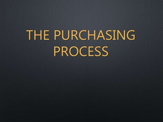 THE PURCHASING
PROCESS
 