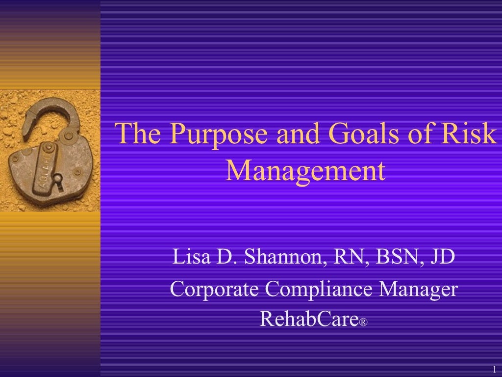 The Purpose And Goals Of Risk Management