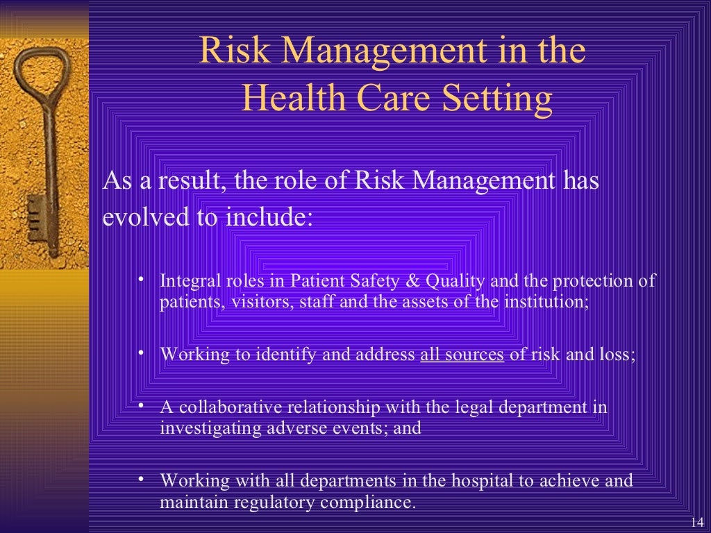 what is the purpose of risk management in healthcare