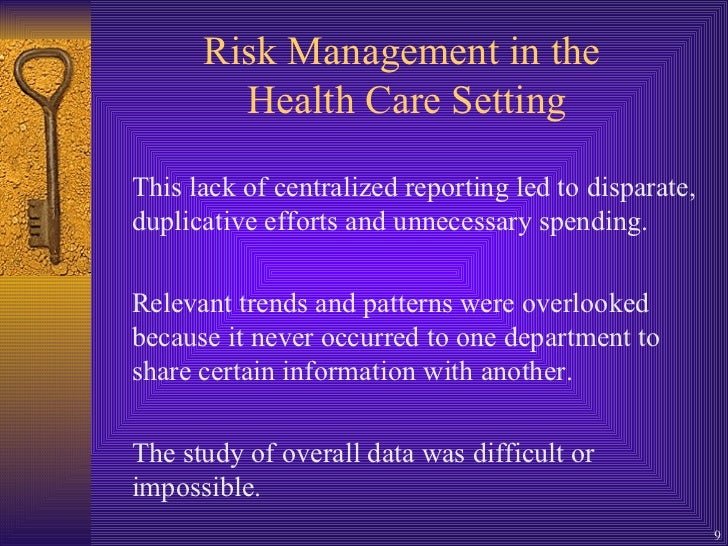 what is the purpose of risk management in healthcare