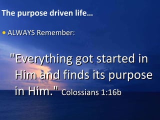 The purpose driven life | PPT