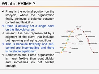 What is PRIME ?
 Prime is the optimal position on the
lifecycle, where the organization
finally achieves a balance betwee...