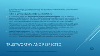 Supported Unfailingly The Quality Manager Needs to be a Leader | PPTX