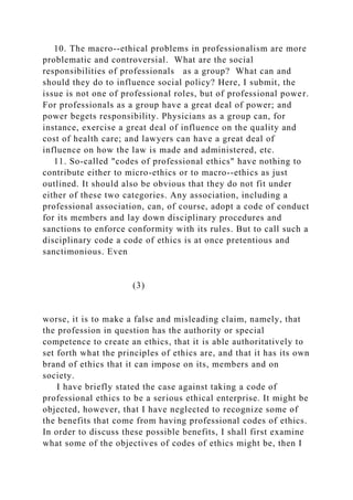 THE QUEST FOR A CODE OF PROFESSIONAL ETHICS AN INTELLECTUAL AND M.docx