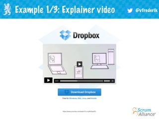 @vfrederikExample 1/3: Explainer video
https://www.youtube.com/watch?v=xy9nSnalvPc
 