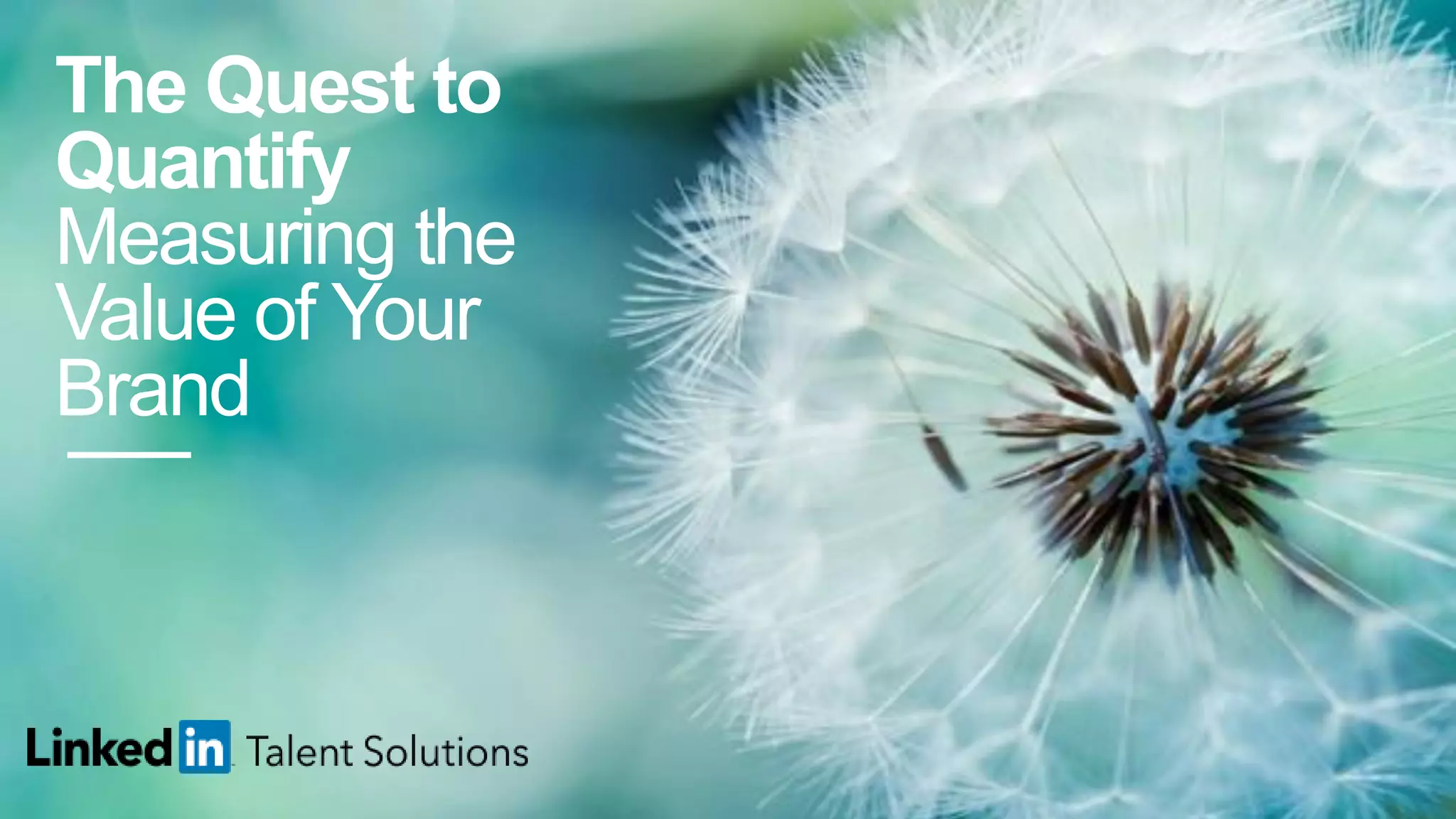 The Quest to
Quantify
Measuring the
Value of Your
Brand
 