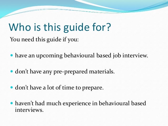 preparing for a behavioural interview