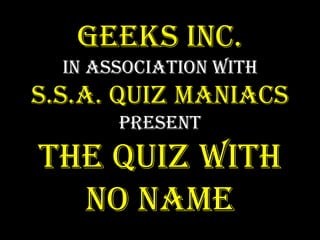 The quiz with no name