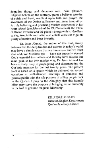 Israr The quran and_world_peace (english) - dr. israr ahmed | PDF