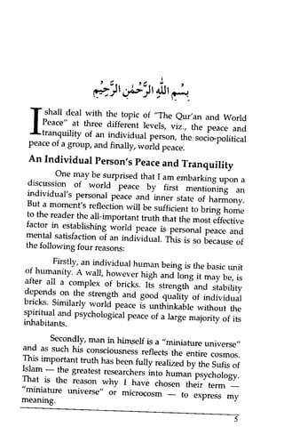 Israr The quran and_world_peace (english) - dr. israr ahmed | PDF