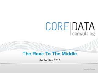 Prepared by Coredata
The Race To The Middle
September 2013
 