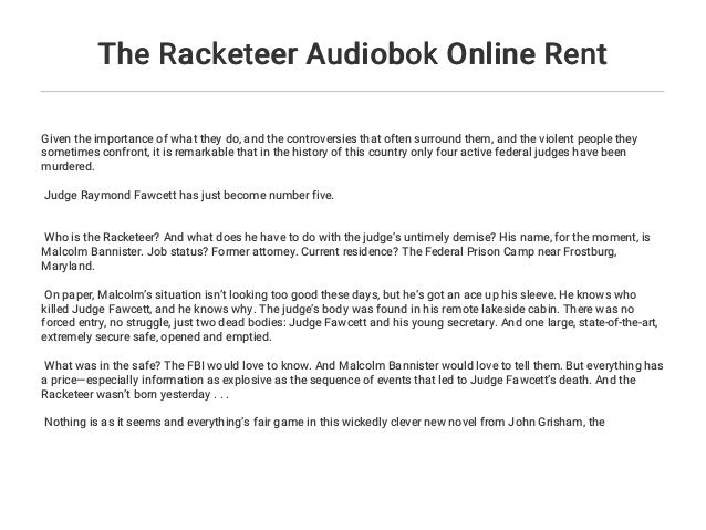 The Racketeer Audiobok Online Rent