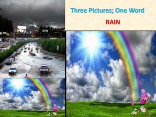 Three Pictures; One Word
RAIN
 