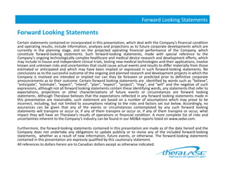 Project Look Back Look Forward Project Statement Example Theralase Corporate Presentation | PDF