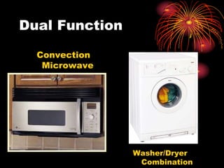 Dual Function
Convection
Microwave
Speed Cook
Washer/Dryer
Combination
 