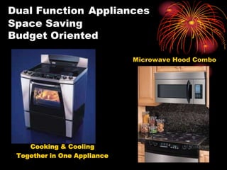 Dual Function Appliances
Space Saving
Budget Oriented
Cooking & Cooling
Together in One Appliance
Microwave Hood Combo
 