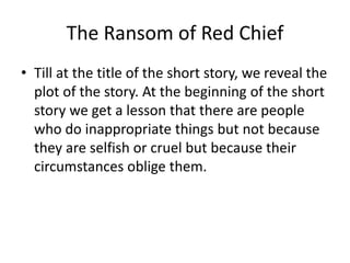 the ransom of red chief activities pdf