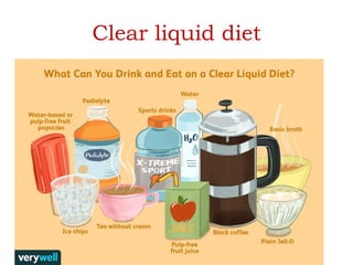 Clear liquid diet
 