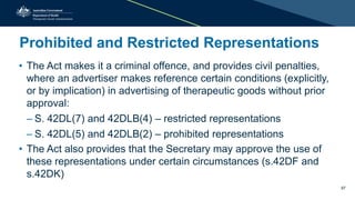 TGA presentation: Therapeutic Goods Advertising Code (No. 2) 2018 - The ...