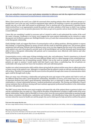 Therapeutic nurse client relationship image