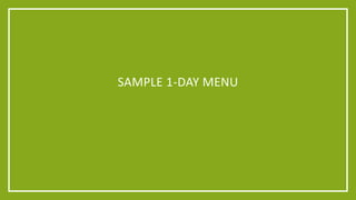 SAMPLE 1-DAY MENU 
 