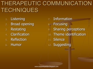 Therapeutic communicatio | PPT