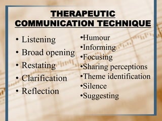 Restating Communication Therapeutic communication | PPTX
