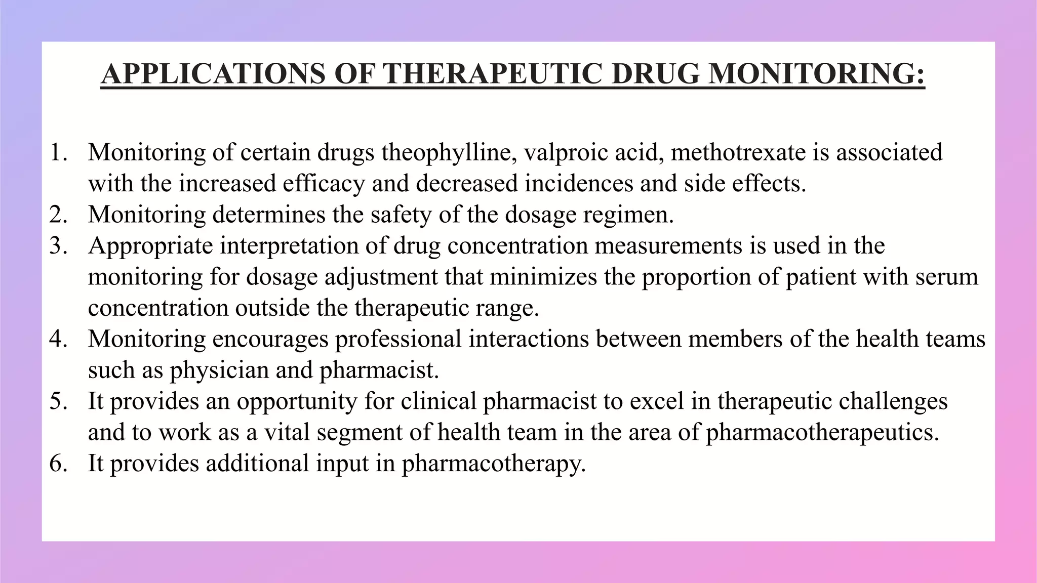 ppt presentation therapeutic drug monitoring
