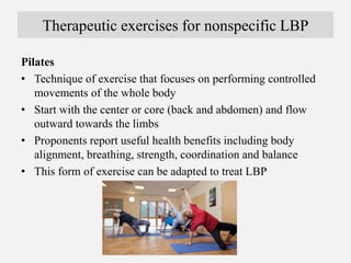 Therapeutic management for Low Back Pain by Dr Arman Hossain | PPTX