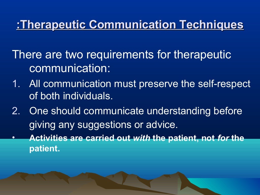 Therapeutic nurse patientrelationship