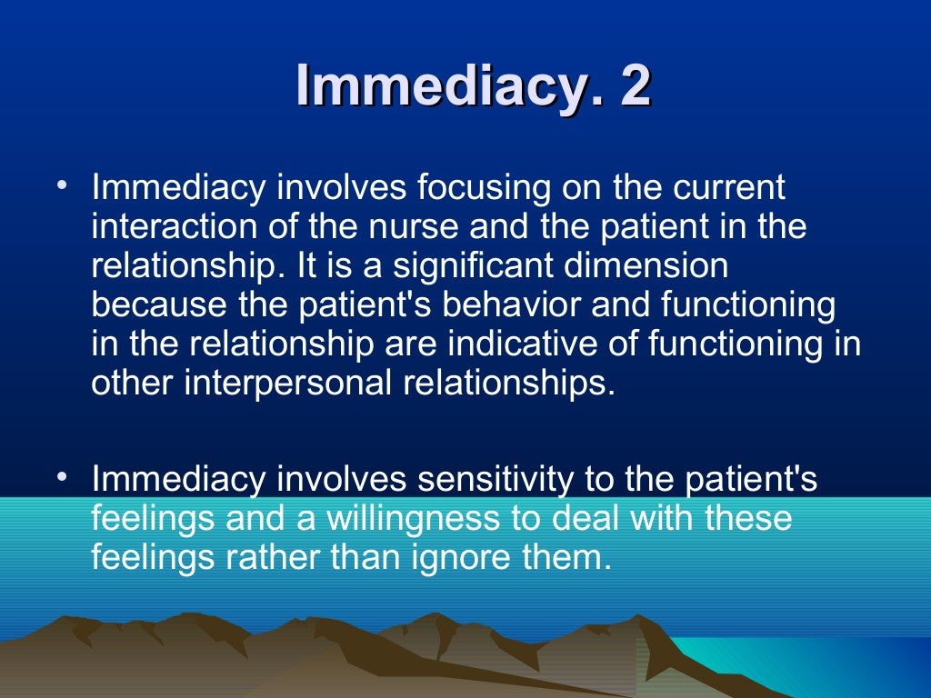 Therapeutic nurse patientrelationship