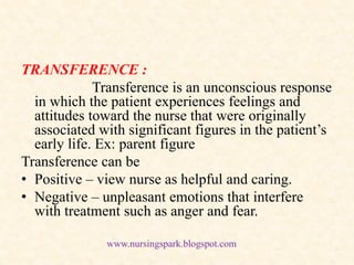 Therapeutic nurse patient relationship ,therapeutic impasses | PDF