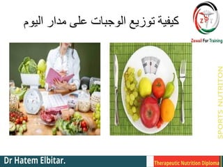 ‫اليوم‬ ‫مدار‬ ‫على‬ ‫الوجبات‬ ‫توزيع‬ ‫كيفيةĬ
 
