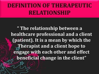 Therapeutic relationship | PPT