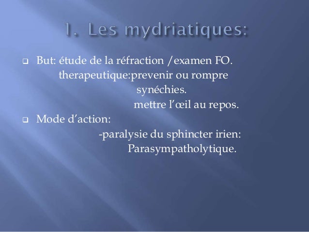 Therapeutique oculaire Therapeutique oculaire