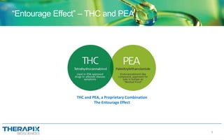 “Entourage Effect” – THC and PEA
9
THC and PEA, a Proprietary Combination
The Entourage Effect
 