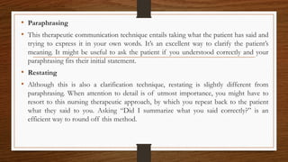 Restating Communication Theraputic Communication for Nurses.pptx