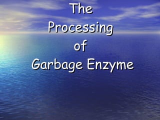 The  Processing  of  Garbage Enzyme 